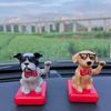 Solar Power Solar-powered Dog Car Ornament Cartoon Dog Car Dashboard Decoration  For Automotive