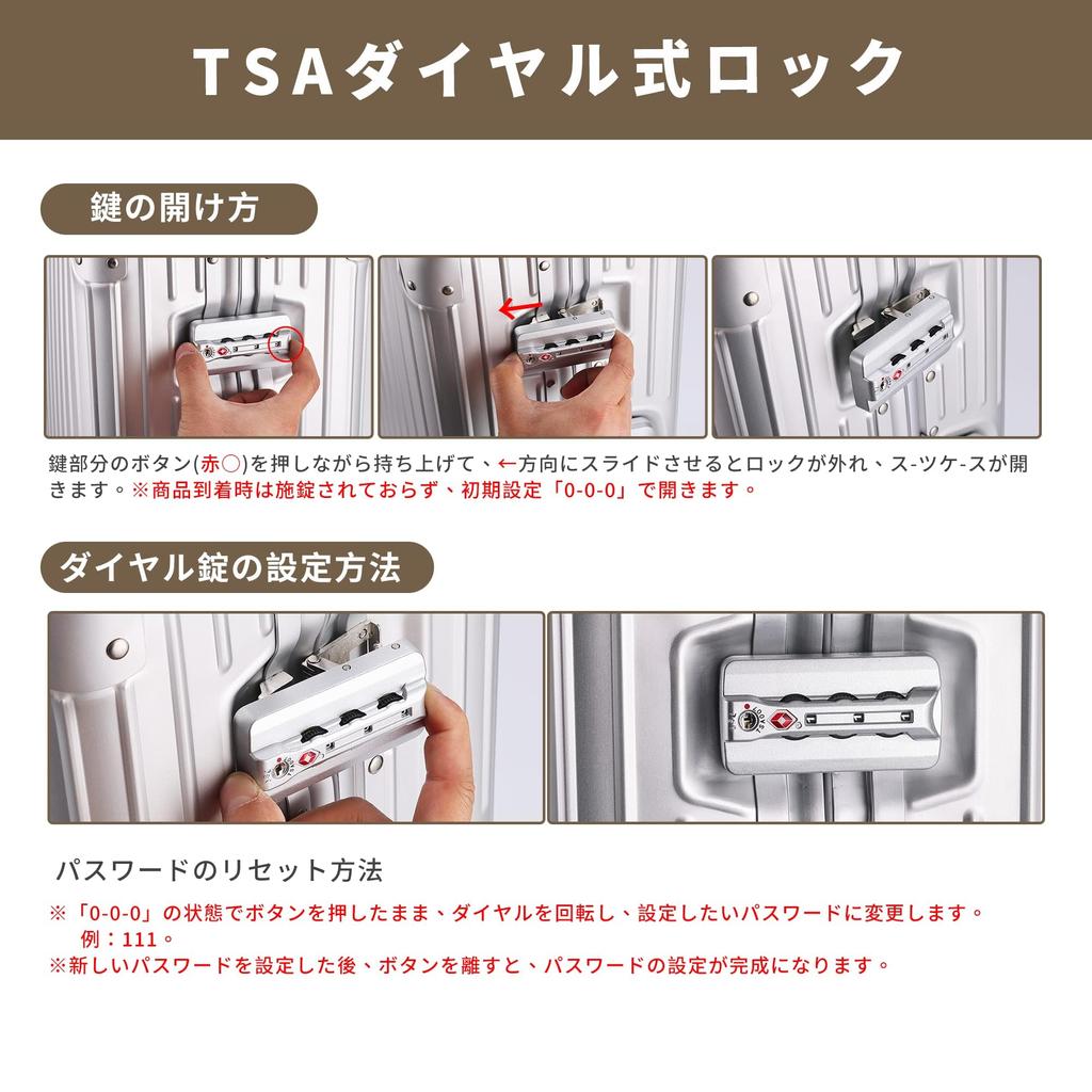 Suitcase Carry Case All Aluminum Alloy Body Carry Bag Silver Shockproof Large Lightweight Quiet Double Casters Equipped with TSA Lock Travel Business