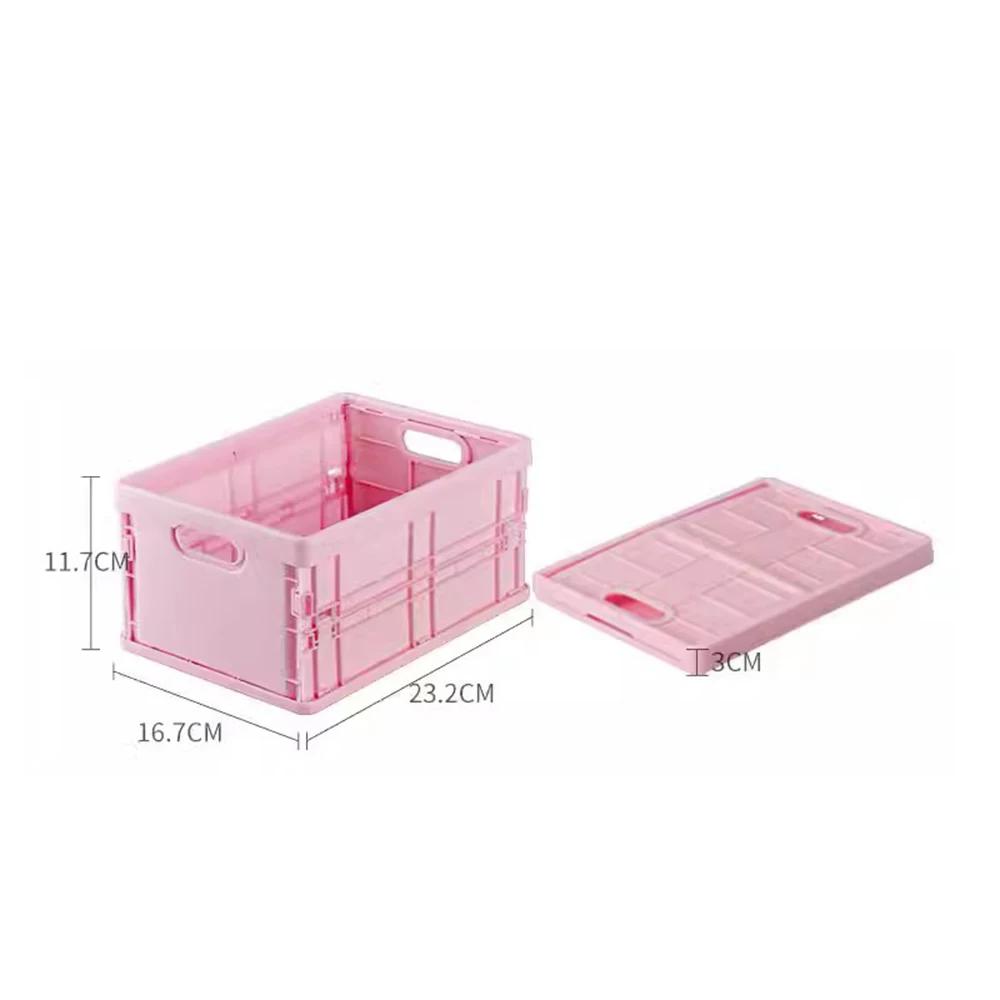Simple Folding Storage Box Dressing Cosmetics Desktop File Organization Artifact Stationery Storage Basket for Home Space Saving