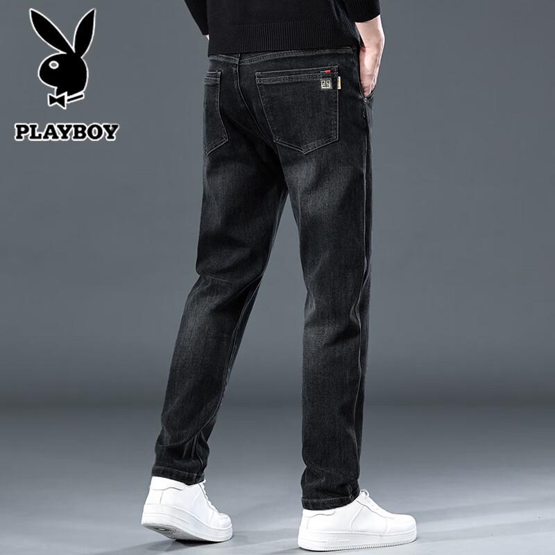 PLAYBOY Men's Autumn Straight-Leg Business Casual Jeans