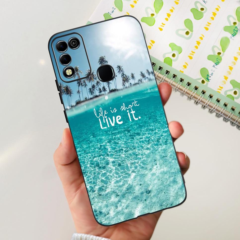 For Infinix Hot 11 Play 6.82" Soft Silicone Phone Cases For Infinix Hot 11 Play 11play 10Play Cover Luxury Flowers Funda Capa