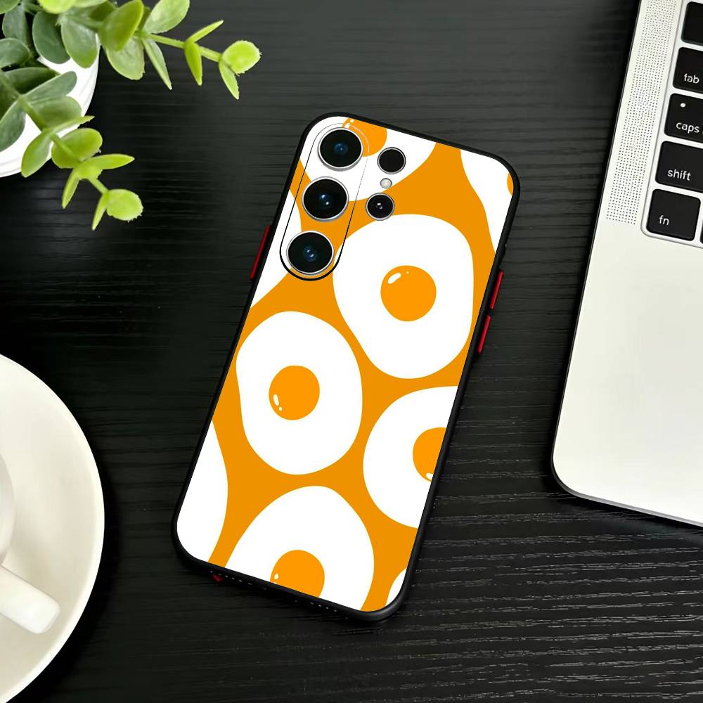 Fried Egg-ins Phone Case For Samsung S26,S25,S24,S23,S22,S21,S20,Plus,Fe,Lite,Others Black Cover