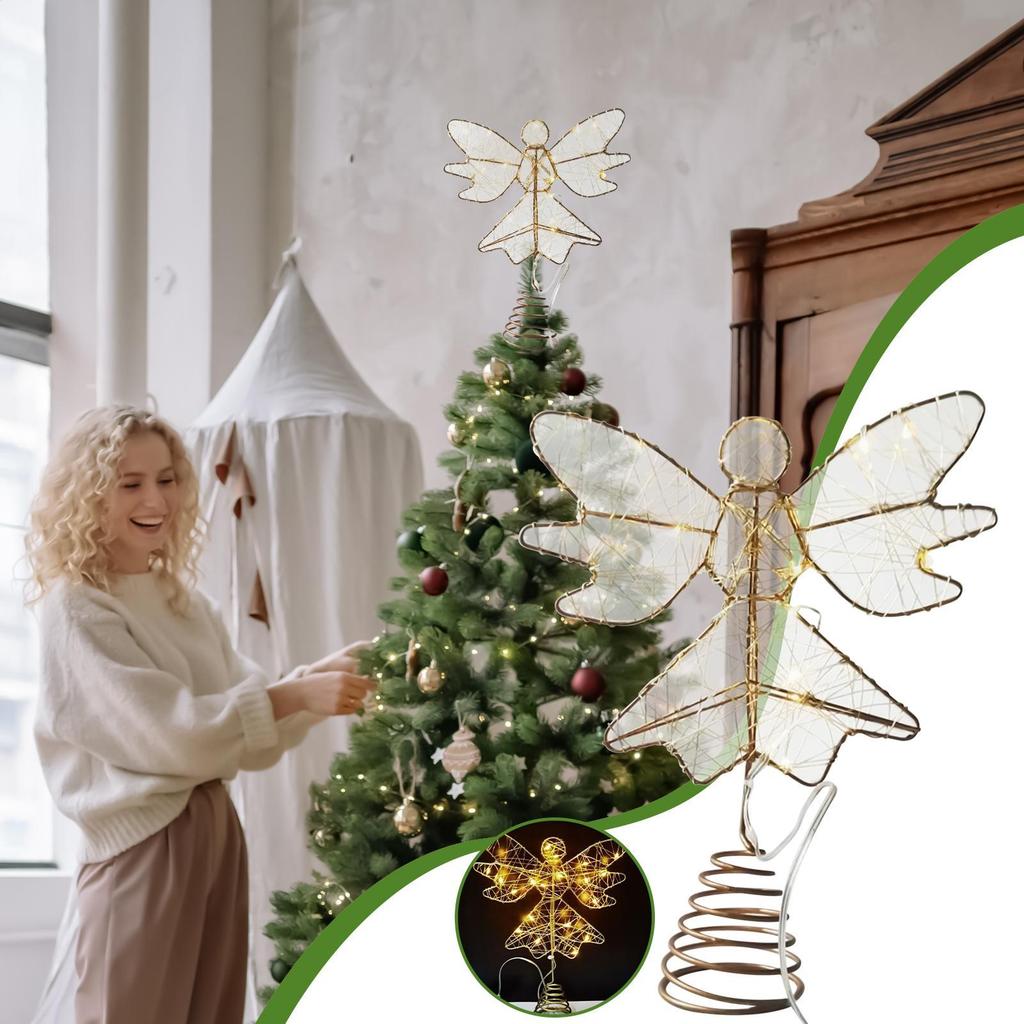 Angel Christmas Tree Topper Lighted Angel Christmas Tree Topper Battery Operated Party Decorations For Indoor Outdoor Living