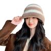 Hat Female Face Small Plush Bucket Hat Big Head Circumference Knitted Wool Basin Hat Winter Warm Bucket Hat Tide