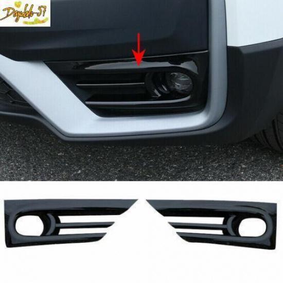 Black Front Fog Light Bumper Lamp Cover Trim Fit For Honda CR-V CRV -
