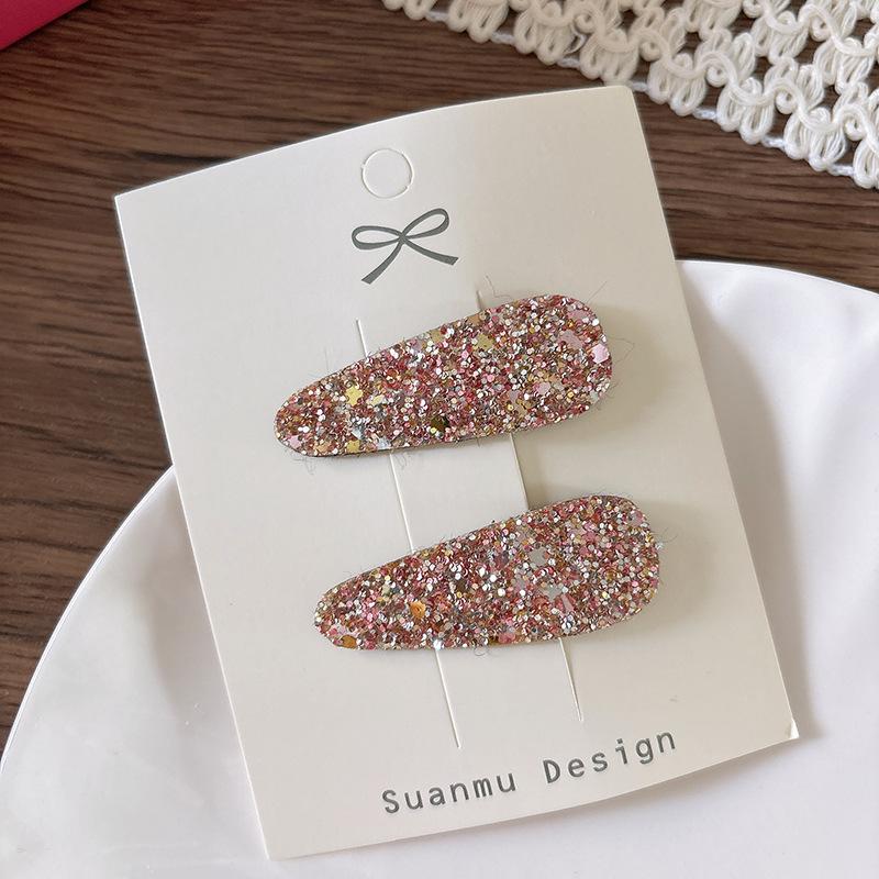 Simple Sequins Children's Water Drop Bangs Bb Clip Girl Side Broken Hair Clip Headwear Girls Kids Hair Accessories