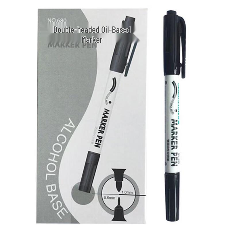 Xiongshi Double-Tip Oil-Based Marker Pen 24 Pcs