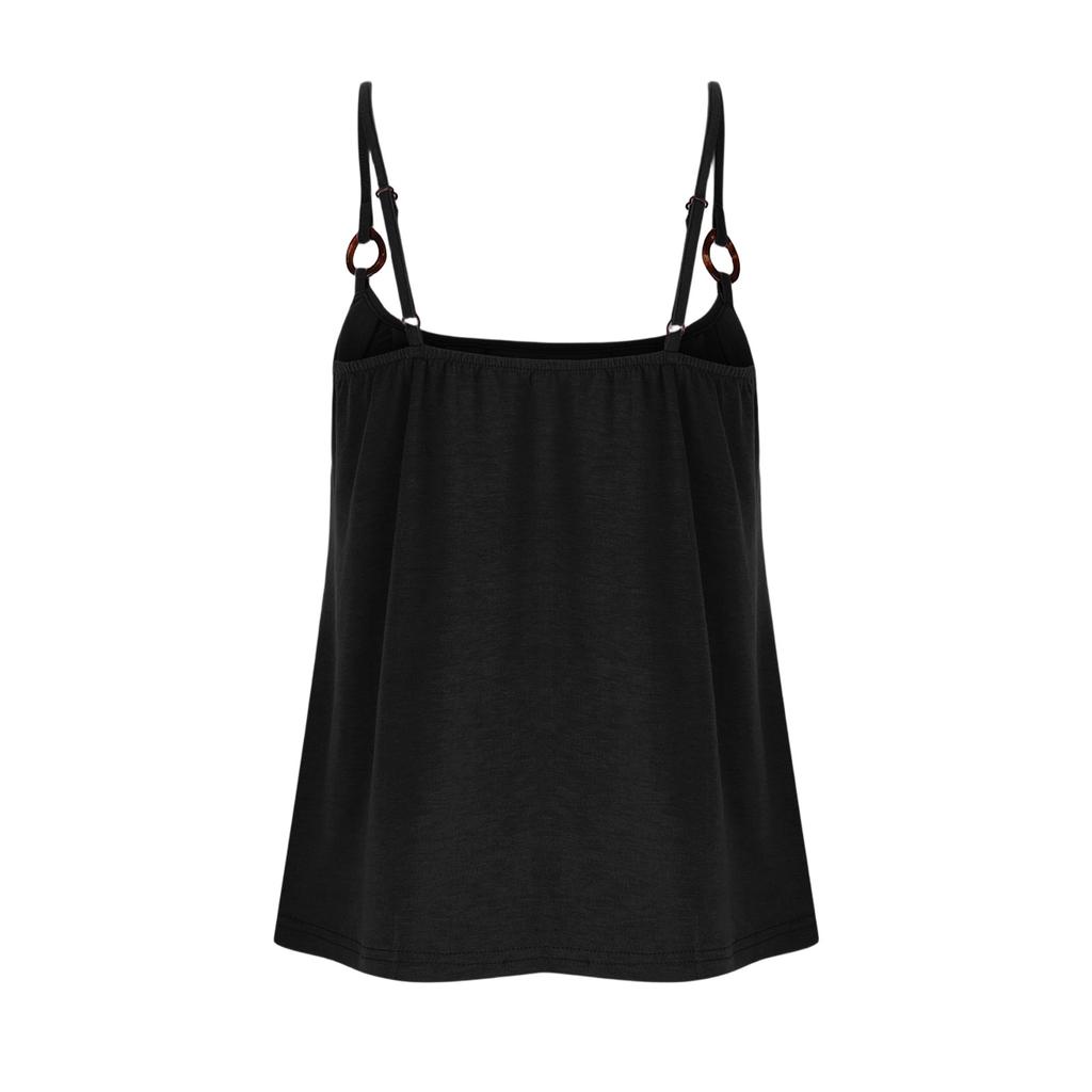 Canotta da donna senza maniche, vestibilità ampia, plissettata, con scollo rotondo, camicetta casual, fluida, per l'estate, uso quotidiano