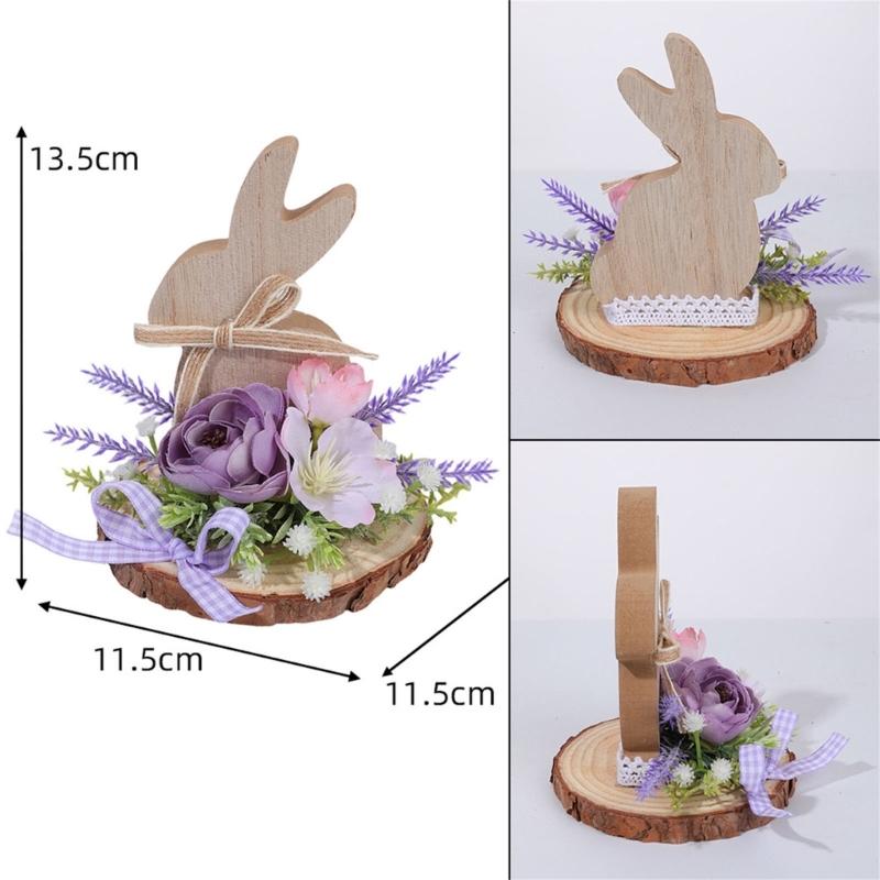 Holz Osterhase Skulptur Tierfigur Ornament Frühling Heimdekoration Für Kaminsims Bücherregal Tischplatte Display