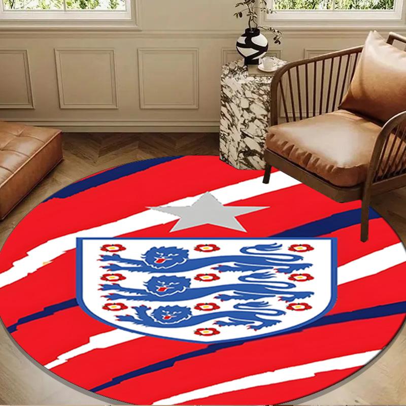 1PC rug England Football Crest Round mat Home Decor, Chair rug For livingroom,Bedroom, doormat home decor Birthday Gift Christmas Gifts