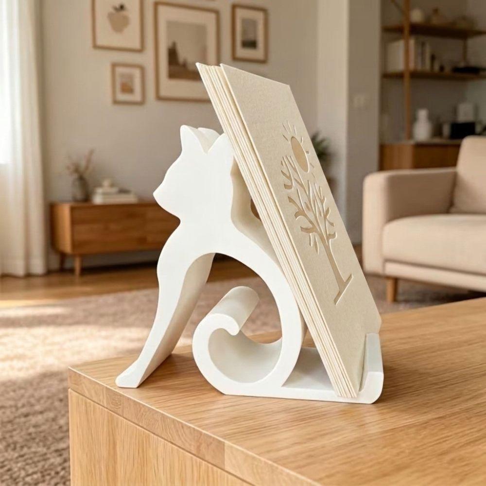 3D Printed Cute Kitten Phone Stand Lovely Desktop Tablet Holder Card Stand Organizer Small Gifts