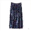 Super Dazzling Colorful Tassel Sequin High Waisted Wrapped Hip Skirt, Half Skirt, Colorful Beaded Slim Fit Skirt for Women