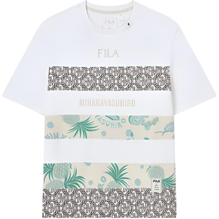 

FILA X MIHARA YASUHIRO SS22 Logo Print Pineapple Casual Cotton Short Sleeve T-Shirt Men Tops Light-Mist-Gray F11M223106F-GY XL