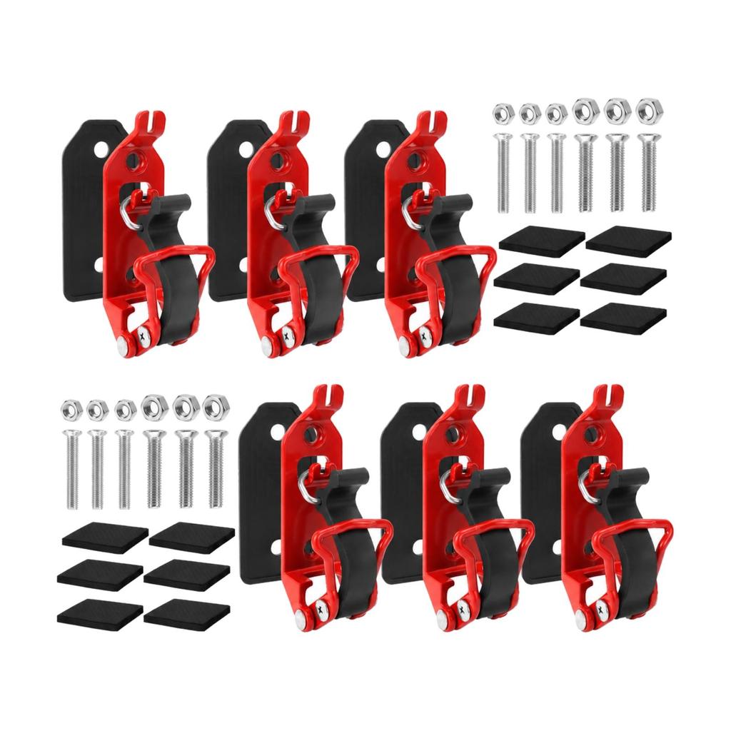 6 Pieces Hinged Tool Clamp with Rubber Strap SpaceSaving Hatchet Mounting Easy to Install Axe