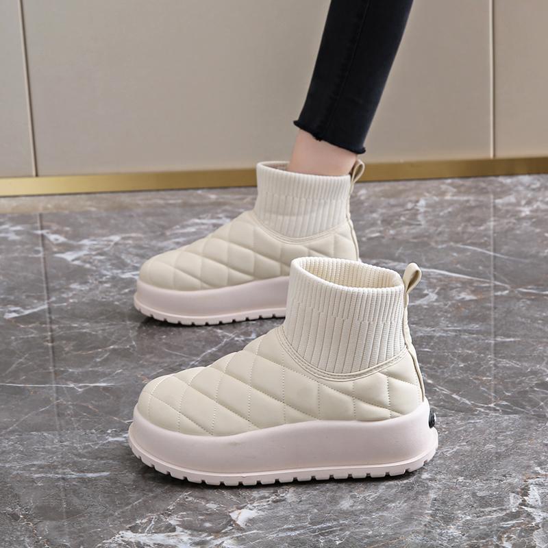 

Fur integrated snow boots new winter piled thickened warm maternity cotton shoes 34