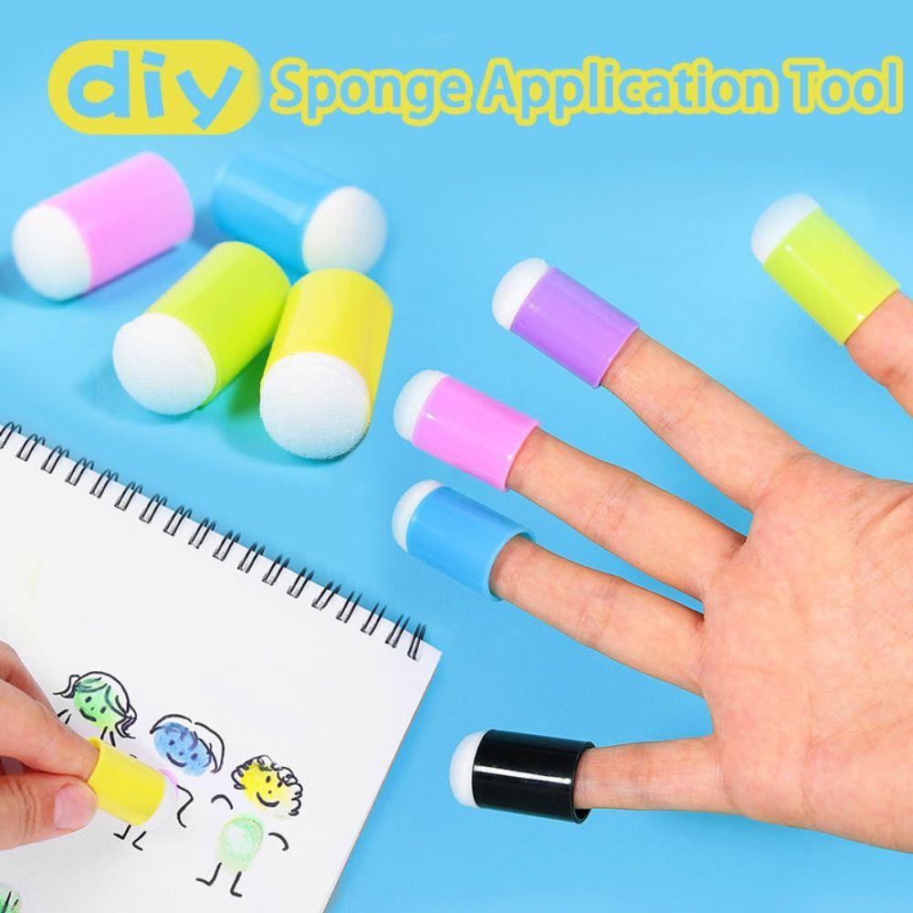 30pcs Inking Staining Dauber Sponge DIY Painting Finger Cot Finger Painting Sponge  Hand Account