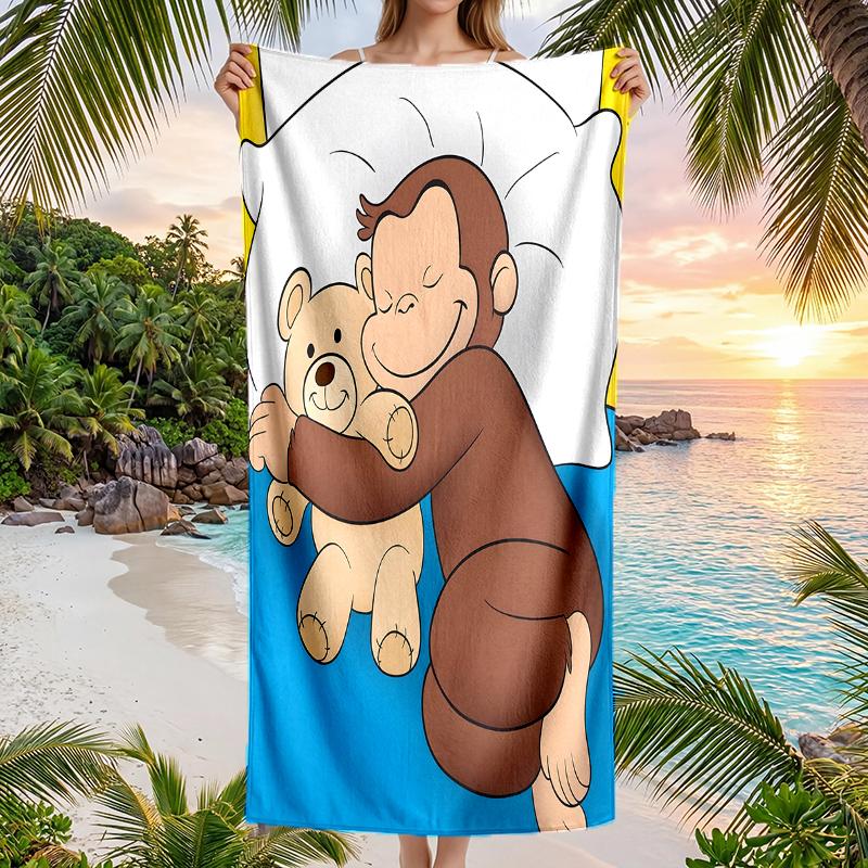 Curious George Fashion Beach Towel: Ideal for Summer Adventures Soft, absorbent and quick drying suitable for swimming and bathing