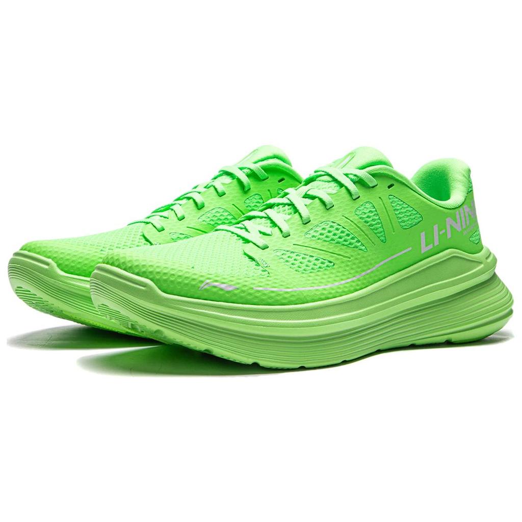 LiNing Lingyue Refreshing Comfortable Shock Absorbing Non-Slip Low-Top Running Shoes Men Sneakers Fluorescent-Green ARSU097-3