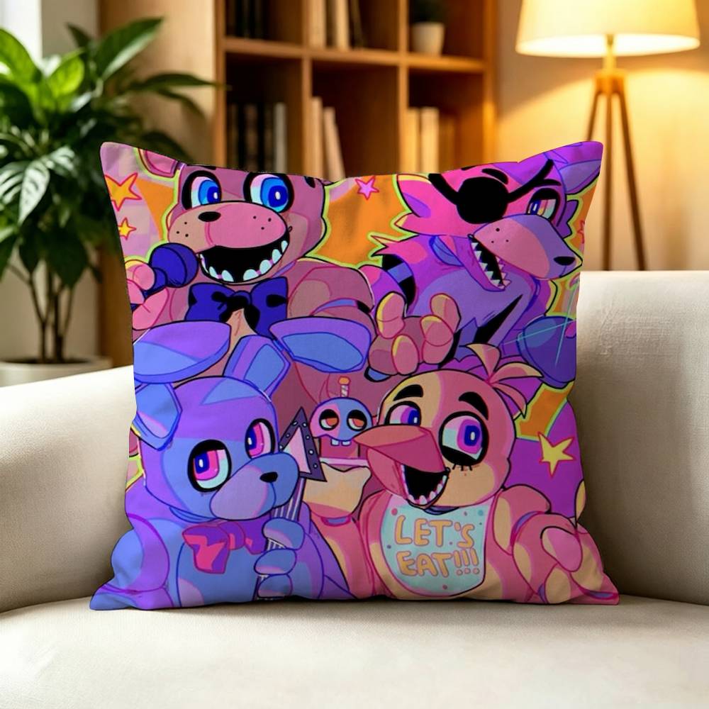 G-Glamrock F-Freddy Fnafs  Square Pillow Case Multi Sizes For Car Home Bedroom Decor Custom Valentine Gifts