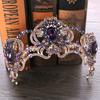 New European and American Bridal Headwear Purple Water Diamond Crystal Crown Headband  Wedding Accessories Crown Hair Accessory