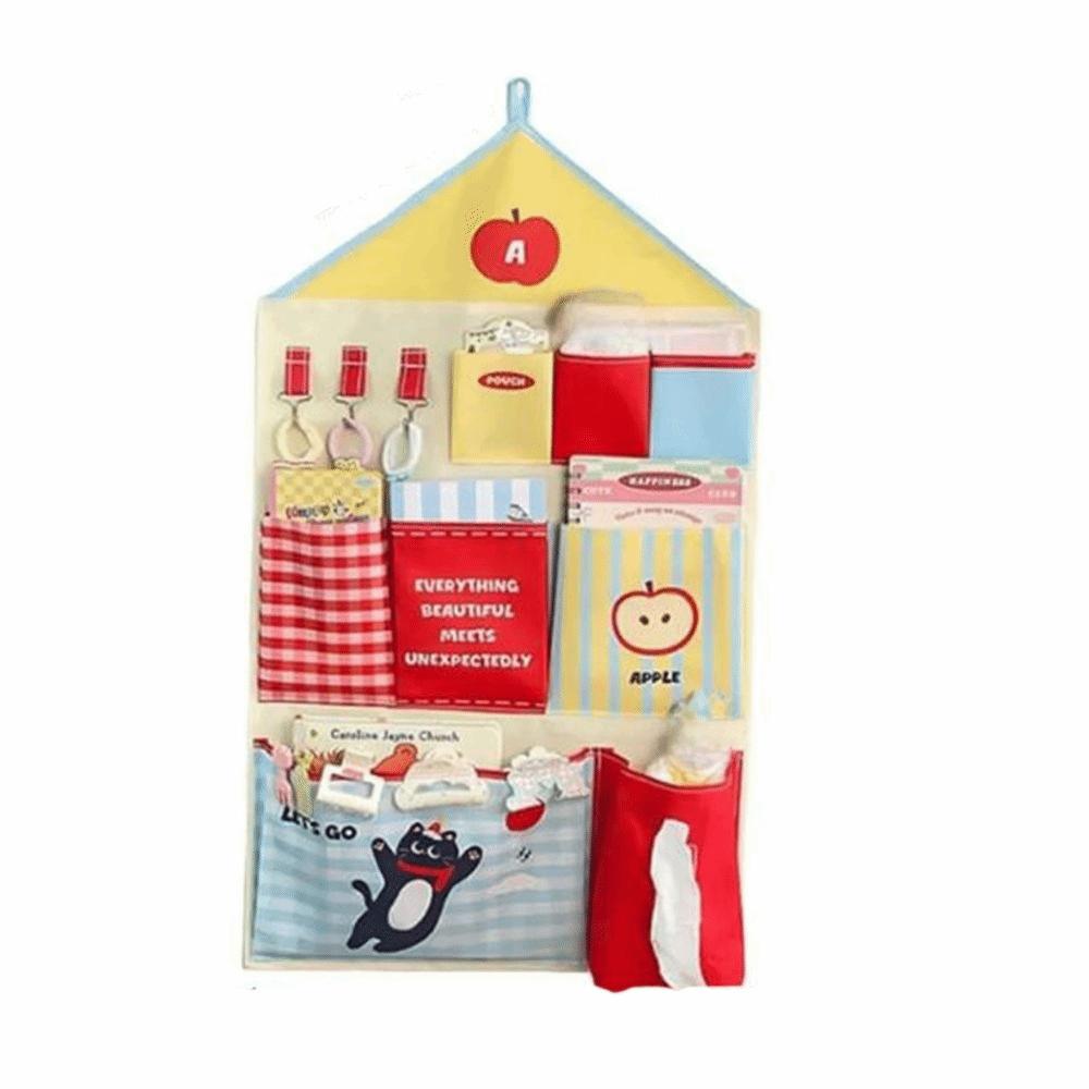 Oxford Cloth Dormitory Storage Hanging Bag Multi-layer Cute Cartoon Hanging Bag Space Saving Wall Mounted Storage Bag Students