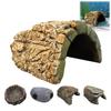 Stabile Reptilienhöhle Versteckhöhle, Realistischer Fels-Look Harz Krötenhaus, Feuchte Naturalistische Terrarium Dekoration Unterschlupf für Frösche, Kleine Reptilien, Innenbereich
