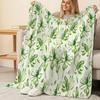 Flannel Blanket – Soft Hemmed Throw, Floral Design, Skin-Friendly Sofa Cover, Ideal for Halloween & Christmas, Warm Home Decor To Add Cozy Vibes