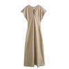 ZARZ European & American Style Versatile Women's Silk Satin Midi Dress