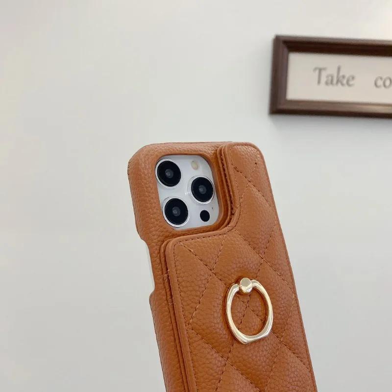 Leather Ring Wallet with Card Holder Phone Case for IPhone 15 14 11 Pro Max 13 12 Mini X XR XS Max 8 7 Plus Shockproof Cover