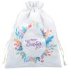 Bunny Egg Pouch Easter Cotton Bag White Drawstring Closure Soft Cotton Fabric Multi-purpose Use For Easter Treats