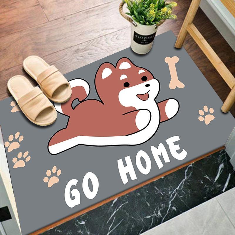 Cartoon Cute Floor Mat Entrance Durable Easy-to-clean Floor Mat for Bathroom with Silica Gel Non-slip Quick-drying Floor Mat