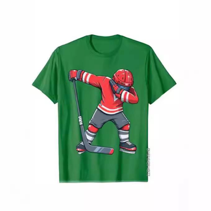 Fun Hockey T-shirt Dab Player Short Sleeve 3D Printed Shirt Suitable for Children, Adults, and Men and Women