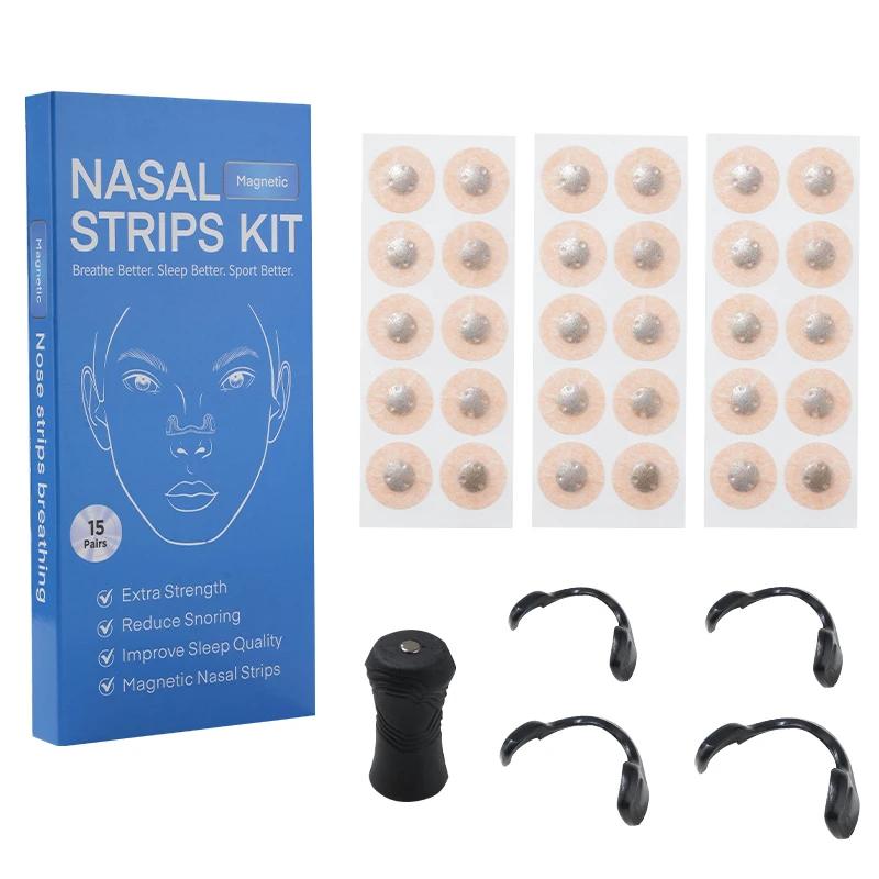 

Anti-Snoring Nose Clip Nasal Breathing Dilators Kit with Magnetic Strips Sports Air Intake Improvement Sleeping Aid Starter Pack