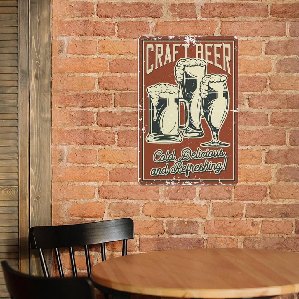 1Pc Vertical Tin Wall Poster Metal Sign Decor 2030cm / 3040cm Retro Style Home Bar Garage Cafe Kitchen Living Room