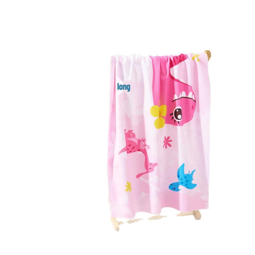 Seaside Resort Quick-Dry Pink Dinosaur Kids' Beach Towel