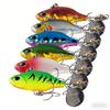 10New Model of Reinforced Triple hooksVIB 6PCS 4.8cm 8.5gMicro Lure Bait, Small Whirlwind Vibrating Rotating Spinner, Long-range