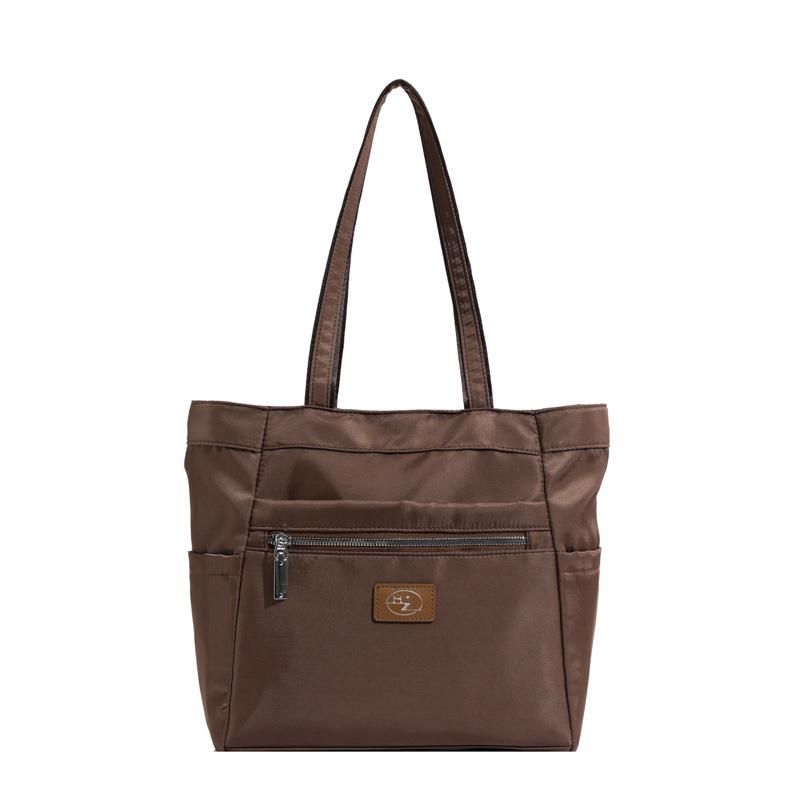 

Single Shoulder Bag Women s Fashionable All-matching Simple Korean Large-capacity Portable Solid Color Nylon коричневий