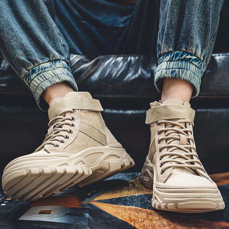 2692 Martin boots men's spring tooling boots versatile desert boots high-top canvas shoes retro mid-top boots