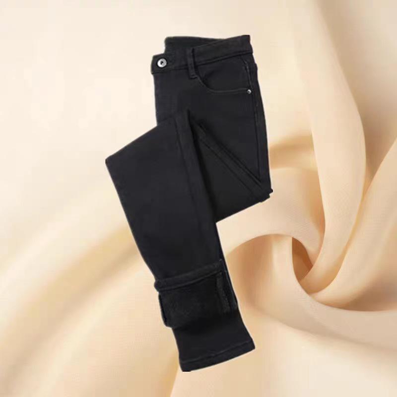 

Женские джинсы с высокой посадкой, облегающего кроя, из серого хлопкового плюша, для осени/зимы 30 for 115-125 jin