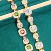 Popular New Jewelry Fashion Color Treasure Square Bracelet
