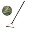 Manual Garden Whip with Dual Serrated Blades for Efficient Grass Cutting 65 Manganese Steel Blade Black Finish