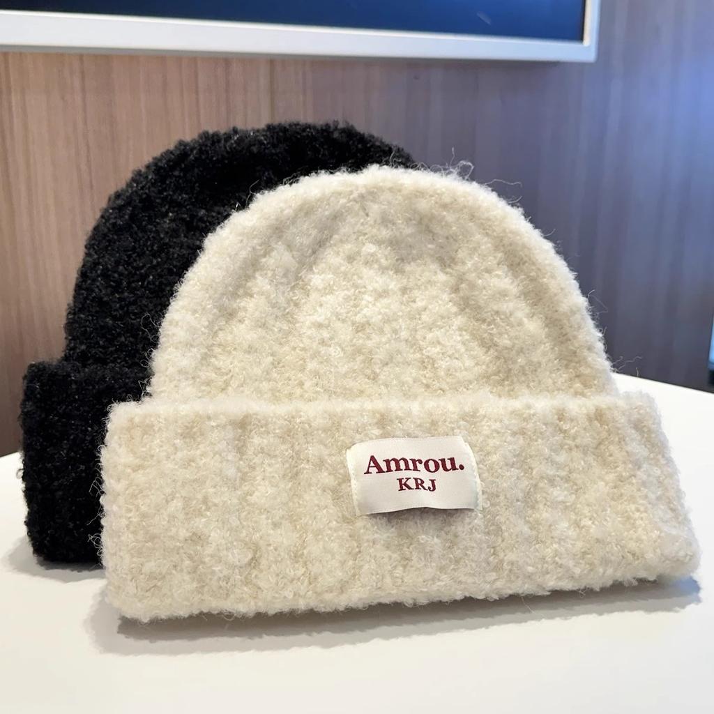 Wool hat women's autumn and winter new thickened warm ear protection hat big head circumference shows small face versatile knitted cold hat