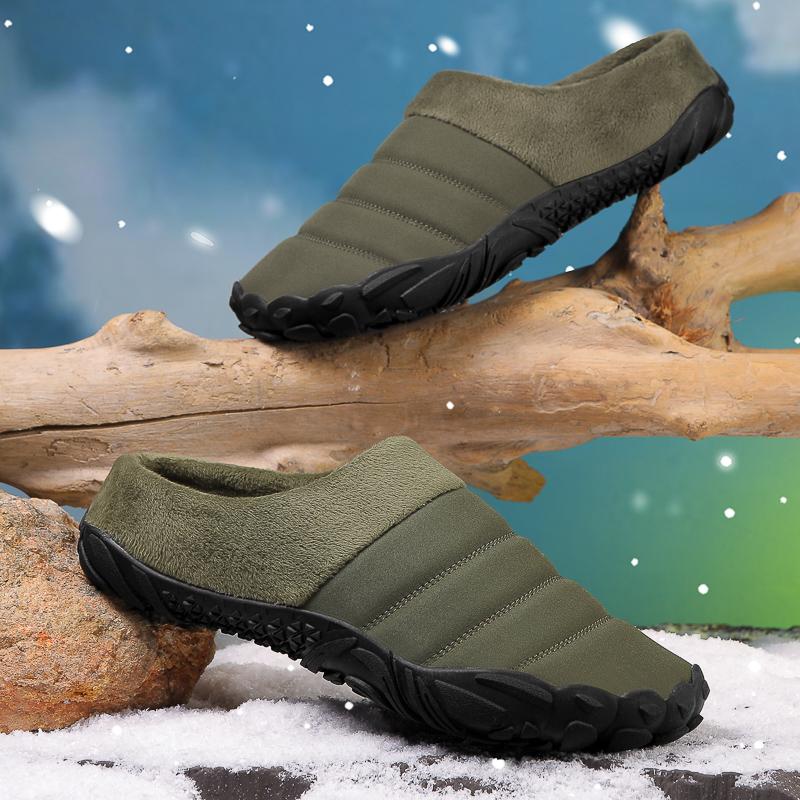 Winter Mens Indoor Plush Slippers Unisex Cotton Shoes Super Warm Fur Home Footwear Anti-Skid Cotton Slippers for Men And Women