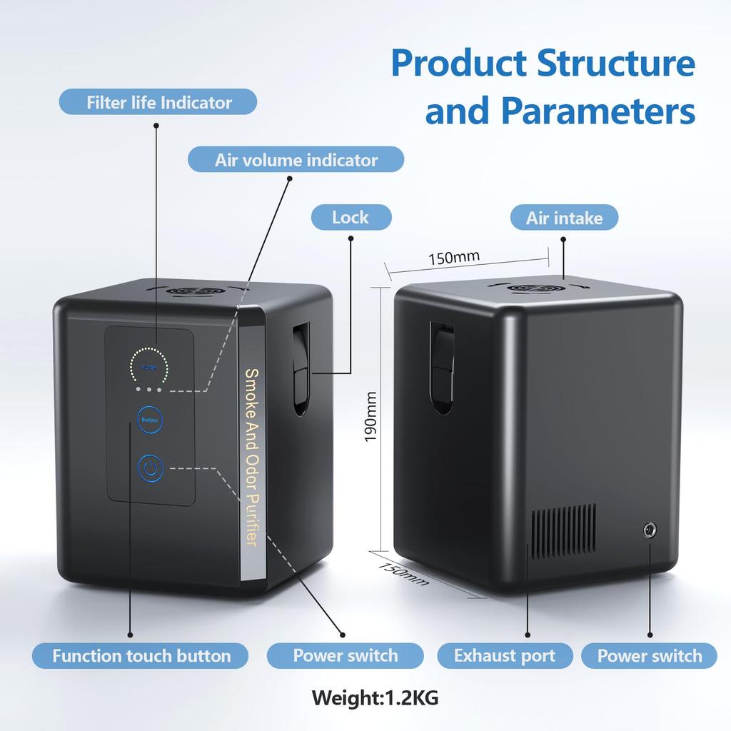 WAINLUX K8 Air Purifier for Laser Engraving Machine and Laser Cutting Oil Smoke Purifier for Sealed Laser Cutting Purification Rate Machine, Machine,