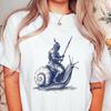 Medieval Snail Knight T-shirt, Grimdark Art, Garment-Dyed Tee
