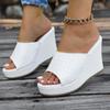 Fashion 2025 Summer Women Peep Toe Wedge Heels Sandals Outdoor Platform Shoes Women Comfortable Anti Slip Beach Sandals Zapatos De Mujer