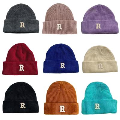 Popular Letter Beanie Hat for Female Y2K Girl Winter Autumn Thick Crochet Hat Soft Breathable Women Casual Skull Cap