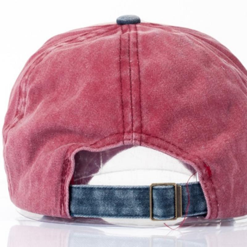 Classic Appliqué Colorblock Baseball Cap Fashionable Outdoor Visor Pure Cotton Hat