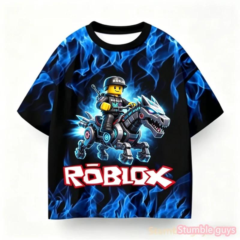 Anime Sommer Jungen Roblox Bedrucktes T-Shirt Trendiges Spielcharakter Design Lässig Kinder Mädchen Kurzarm Cartton Kinder T-Shirt