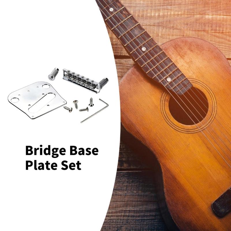 6 Saddles Bridge and Stabilizer Plate Guitar Bridge Upgrade Set For B5 And B50 Models Professional Guitar Accessory